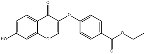 ethyl4-[(7-hydroxy-4-oxo-4H-chromen-3-yl)oxy]benzoate Struktur