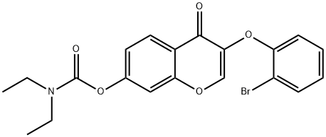 3-(2-bromophenoxy)-4-oxo-4H-chromen-7-yldiethylcarbamate Struktur