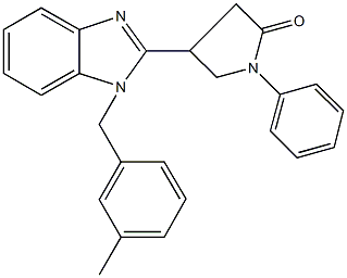 4-[1-(3-methylbenzyl)-1H-benzimidazol-2-yl]-1-phenyl-2-pyrrolidinone Struktur