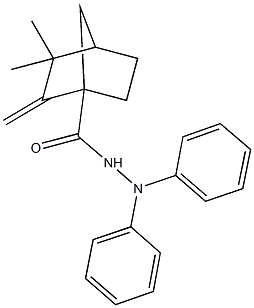 3,3-dimethyl-2-methylene-N',N'-diphenylbicyclo[2.2.1]heptane-1-carbohydrazide Struktur