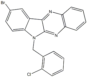 9-bromo-6-(2-chlorobenzyl)-6H-indolo[2,3-b]quinoxaline Struktur