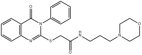 N-[3-(4-morpholinyl)propyl]-2-[(4-oxo-3-phenyl-3,4-dihydro-2-quinazolinyl)sulfanyl]acetamide Struktur