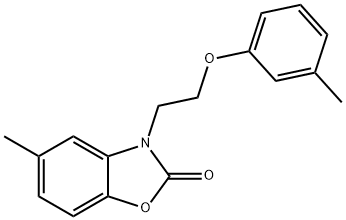 5-methyl-3-[2-(3-methylphenoxy)ethyl]-1,3-benzoxazol-2(3H)-one Struktur