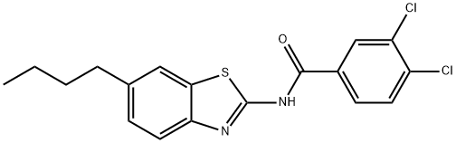 N-(6-butyl-1,3-benzothiazol-2-yl)-3,4-dichlorobenzamide Struktur