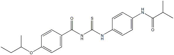 N-[4-({[(4-sec-butoxybenzoyl)amino]carbothioyl}amino)phenyl]-2-methylpropanamide Struktur