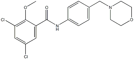 3,5-dichloro-2-methoxy-N-[4-(4-morpholinylmethyl)phenyl]benzamide Struktur