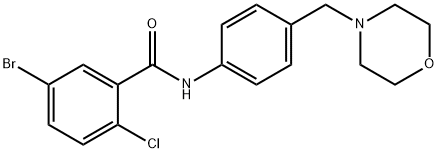 5-bromo-2-chloro-N-[4-(4-morpholinylmethyl)phenyl]benzamide Struktur