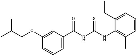 N-(2-ethyl-6-methylphenyl)-N'-(3-isobutoxybenzoyl)thiourea Struktur