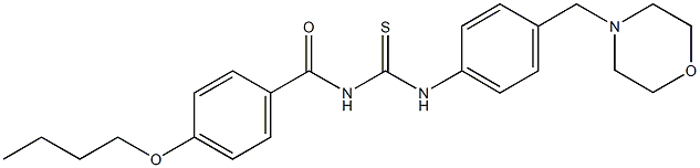 N-(4-butoxybenzoyl)-N'-[4-(4-morpholinylmethyl)phenyl]thiourea Struktur