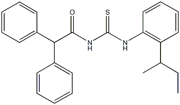 N-(2-sec-butylphenyl)-N'-(diphenylacetyl)thiourea Struktur