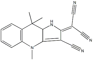 2-(3-cyano-4,9,9-trimethyl-1,4,9,9a-tetrahydro-2H-pyrrolo[3,2-b]quinolin-2-ylidene)malononitrile Struktur