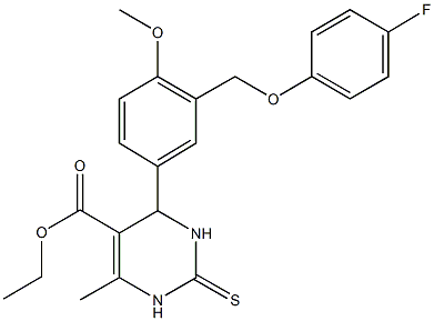 ethyl 4-{3-[(4-fluorophenoxy)methyl]-4-methoxyphenyl}-6-methyl-2-thioxo-1,2,3,4-tetrahydro-5-pyrimidinecarboxylate Struktur