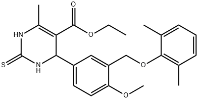 ethyl 4-{3-[(2,6-dimethylphenoxy)methyl]-4-methoxyphenyl}-6-methyl-2-thioxo-1,2,3,4-tetrahydro-5-pyrimidinecarboxylate Struktur