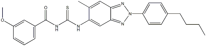 N-[2-(4-butylphenyl)-6-methyl-2H-1,2,3-benzotriazol-5-yl]-N'-(3-methoxybenzoyl)thiourea Struktur