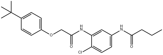 N-(3-{[(4-tert-butylphenoxy)acetyl]amino}-4-chlorophenyl)butanamide Struktur