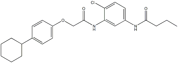 N-(4-chloro-3-{[(4-cyclohexylphenoxy)acetyl]amino}phenyl)butanamide Struktur