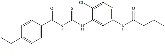 N-[4-chloro-3-({[(4-isopropylbenzoyl)amino]carbothioyl}amino)phenyl]butanamide Struktur