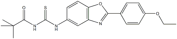 N-(2,2-dimethylpropanoyl)-N'-[2-(4-ethoxyphenyl)-1,3-benzoxazol-5-yl]thiourea Struktur