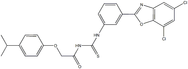 N-[3-(5,7-dichloro-1,3-benzoxazol-2-yl)phenyl]-N'-[(4-isopropylphenoxy)acetyl]thiourea Struktur