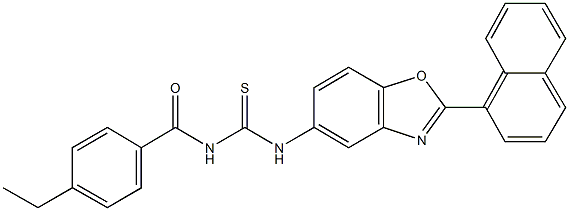 N-(4-ethylbenzoyl)-N'-[2-(1-naphthyl)-1,3-benzoxazol-5-yl]thiourea Struktur