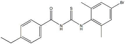 N-(4-bromo-2,6-dimethylphenyl)-N'-(4-ethylbenzoyl)thiourea Struktur