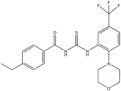 N-(4-ethylbenzoyl)-N'-[2-(4-morpholinyl)-5-(trifluoromethyl)phenyl]thiourea Struktur