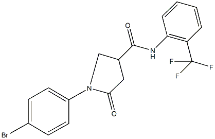 1-(4-bromophenyl)-5-oxo-N-[2-(trifluoromethyl)phenyl]-3-pyrrolidinecarboxamide Struktur