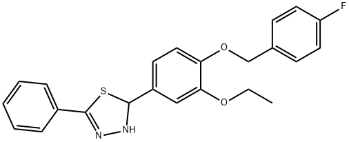 2-{3-ethoxy-4-[(4-fluorobenzyl)oxy]phenyl}-5-phenyl-2,3-dihydro-1,3,4-thiadiazole Struktur