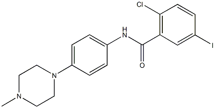 2-chloro-5-iodo-N-[4-(4-methyl-1-piperazinyl)phenyl]benzamide Struktur