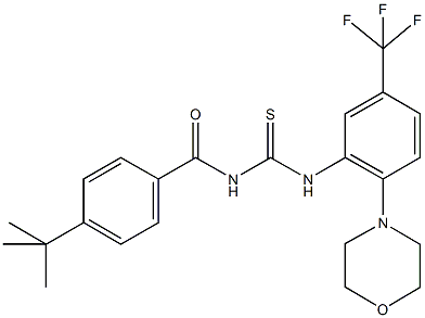 N-(4-tert-butylbenzoyl)-N'-[2-(4-morpholinyl)-5-(trifluoromethyl)phenyl]thiourea Struktur