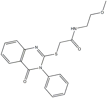 N-(2-methoxyethyl)-2-[(4-oxo-3-phenyl-3,4-dihydro-2-quinazolinyl)sulfanyl]acetamide Struktur