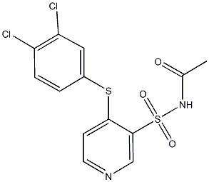 N-acetyl-4-[(3,4-dichlorophenyl)sulfanyl]-3-pyridinesulfonamide Struktur