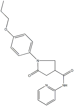 5-oxo-1-(4-propoxyphenyl)-N-(2-pyridinyl)-3-pyrrolidinecarboxamide Struktur