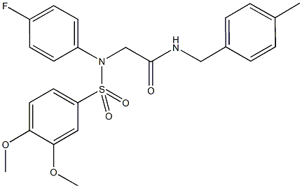 2-{[(3,4-dimethoxyphenyl)sulfonyl]-4-fluoroanilino}-N-(4-methylbenzyl)acetamide Struktur