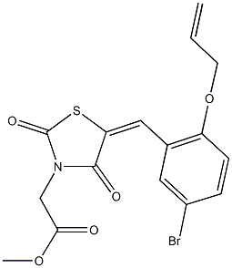 methyl {5-[2-(allyloxy)-5-bromobenzylidene]-2,4-dioxo-1,3-thiazolidin-3-yl}acetate Struktur