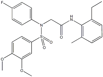 2-{[(3,4-dimethoxyphenyl)sulfonyl]-4-fluoroanilino}-N-(2-ethyl-6-methylphenyl)acetamide Struktur