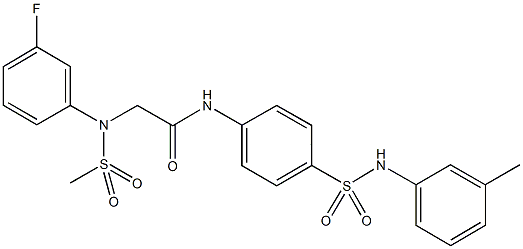 2-[3-fluoro(methylsulfonyl)anilino]-N-[4-(3-toluidinosulfonyl)phenyl]acetamide Struktur