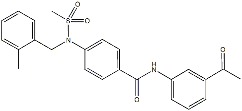 N-(3-acetylphenyl)-4-[(2-methylbenzyl)(methylsulfonyl)amino]benzamide Struktur