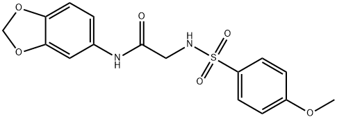 N-(1,3-benzodioxol-5-yl)-2-{[(4-methoxyphenyl)sulfonyl]amino}acetamide Struktur