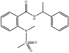 2-[methyl(methylsulfonyl)amino]-N-(1-phenylethyl)benzamide Struktur