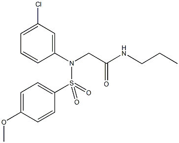 2-{3-chloro[(4-methoxyphenyl)sulfonyl]anilino}-N-propylacetamide Struktur