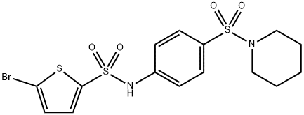 5-bromo-N-[4-(1-piperidinylsulfonyl)phenyl]-2-thiophenesulfonamide Struktur