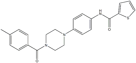 N-{4-[4-(4-methylbenzoyl)-1-piperazinyl]phenyl}-2-thiophenecarboxamide Struktur