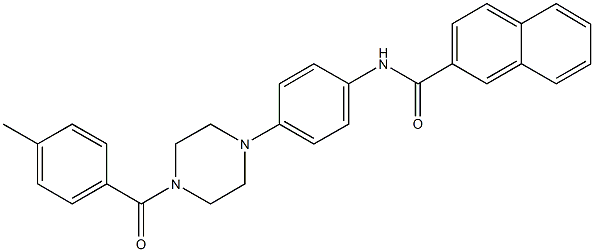 N-{4-[4-(4-methylbenzoyl)-1-piperazinyl]phenyl}-2-naphthamide Struktur