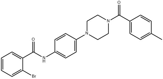 2-bromo-N-{4-[4-(4-methylbenzoyl)-1-piperazinyl]phenyl}benzamide Struktur