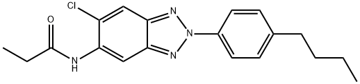 N-[2-(4-butylphenyl)-6-chloro-2H-1,2,3-benzotriazol-5-yl]propanamide Struktur