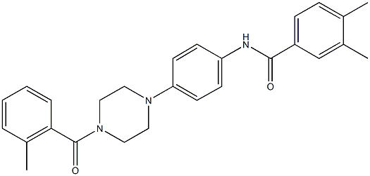 3,4-dimethyl-N-{4-[4-(2-methylbenzoyl)-1-piperazinyl]phenyl}benzamide Struktur