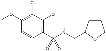 2,3-dichloro-4-methoxy-N-(tetrahydro-2-furanylmethyl)benzenesulfonamide Struktur