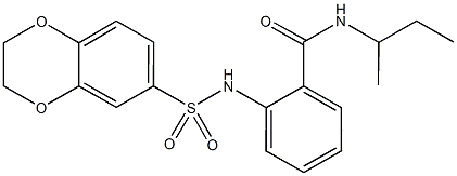 N-(sec-butyl)-2-[(2,3-dihydro-1,4-benzodioxin-6-ylsulfonyl)amino]benzamide Struktur