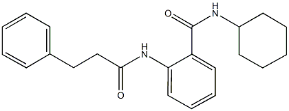 N-cyclohexyl-2-[(3-phenylpropanoyl)amino]benzamide Struktur